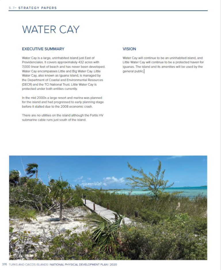 Amendment to NPDP - Water Cay